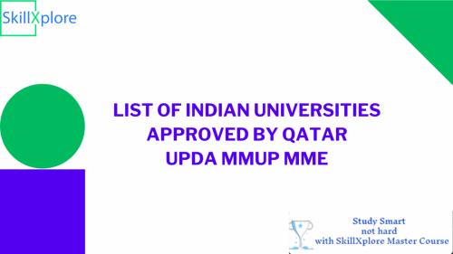 UPDA MMUP MME Approved Indian Universities Qatar